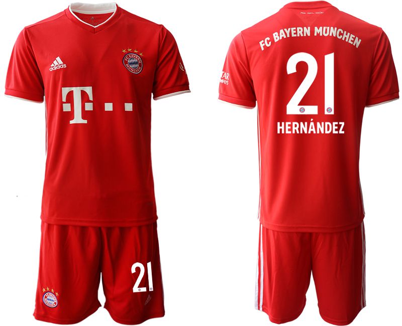 Men 2020-2021 club Bayern Munich home #21 red Soccer Jerseys->bayern munich jersey->Soccer Club Jersey